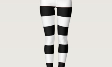 Cute Trendy Black And White Stripes Women's  Leggings