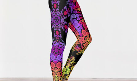 Dot Mandala Flower Purple Orange and Yellow Leggings