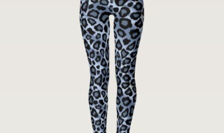 Light Blue Leopard Animal Skin Print Leggings