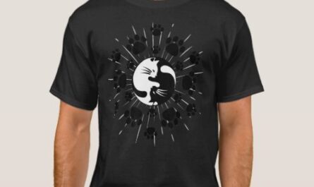 Paw Print Pattern Black & White Yin Yang Mandala Y T-Shirt