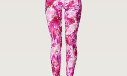 Pink Peonies Floral Abstract Yoga Pant Legging