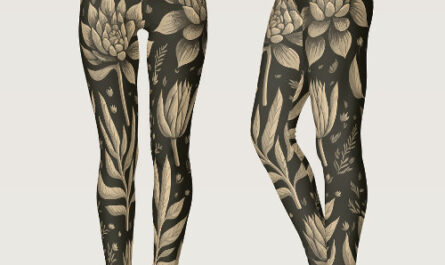 Stylish Monochrome Boho Succulents Floral Pattern  Leggings