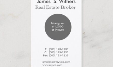 White Modern Minimal  Round Logo Professional Business Card