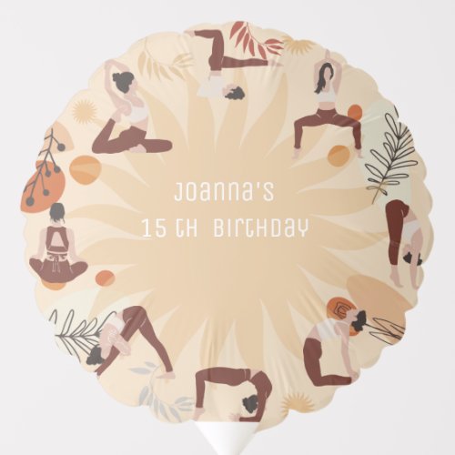 Yoga birthday party balloon