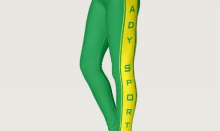 Yellow Side Stripe Green Leggings Custom Colors