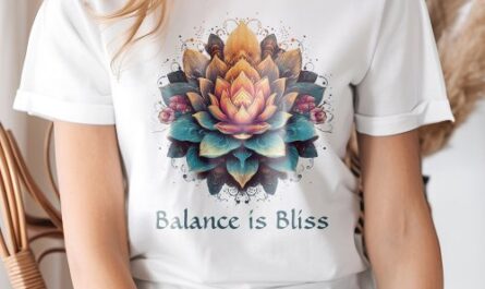 “Balance is Bliss” Vintage Colorful Lotus Flower T-Shirt