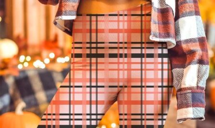 Pink, Orange, and Black Plaid Fall  Leggings