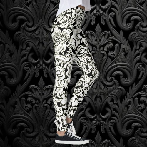 Vintage William Morris Decorative Textile Pattern Leggings
